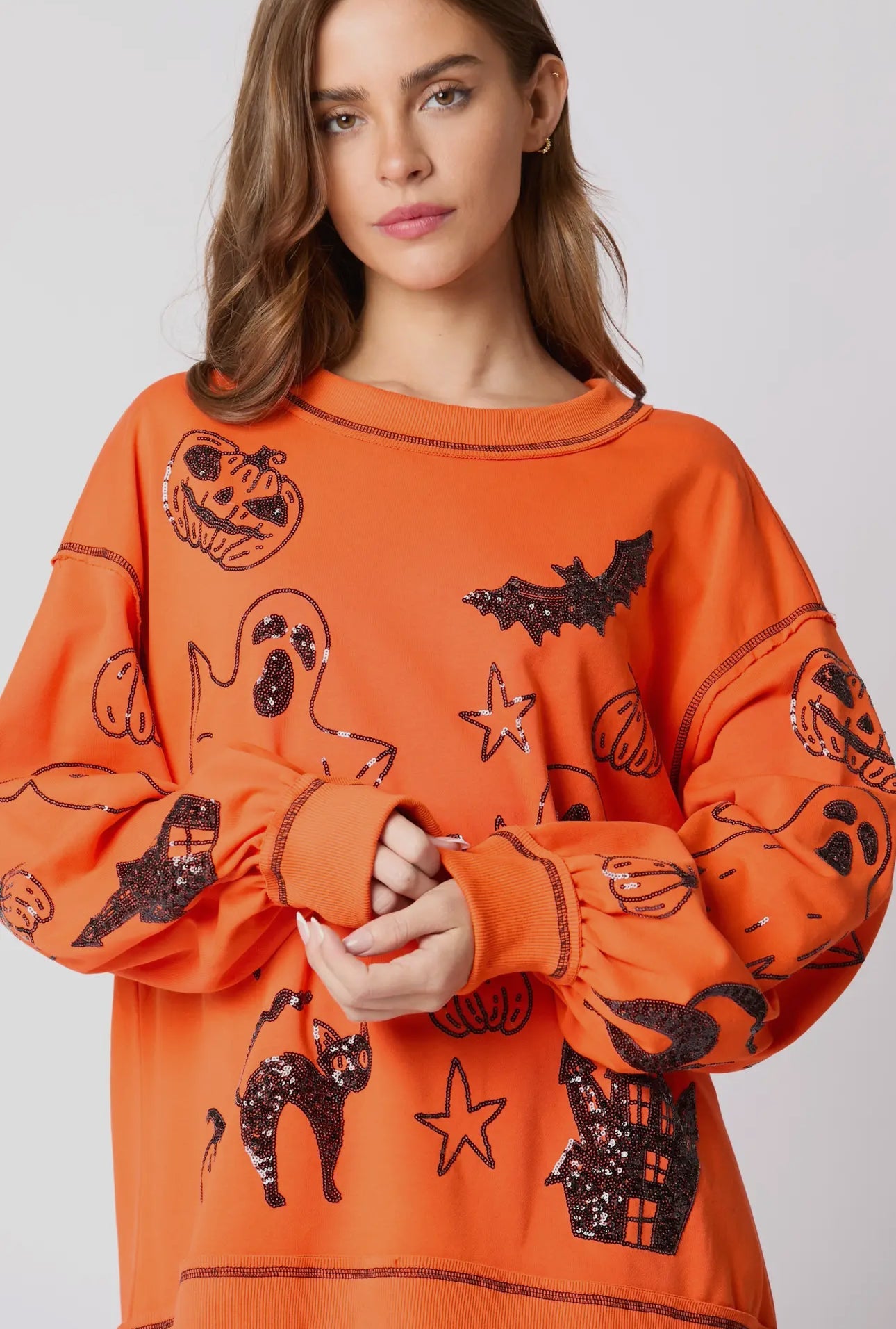 BLACK Halloween π sequin detailed top RTS