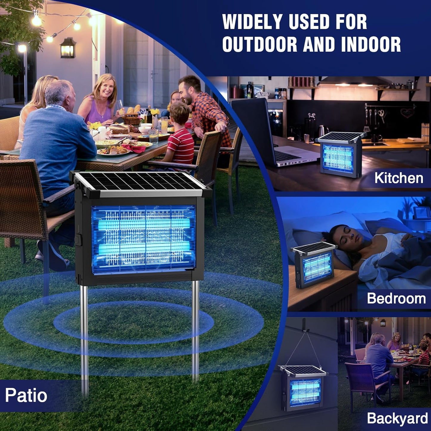 Pivamo™ Solar-Powered Mosquito Killer Lamp – Wireless, Eco-Friendly Bug Zapper for Outdoor & Indoor Use