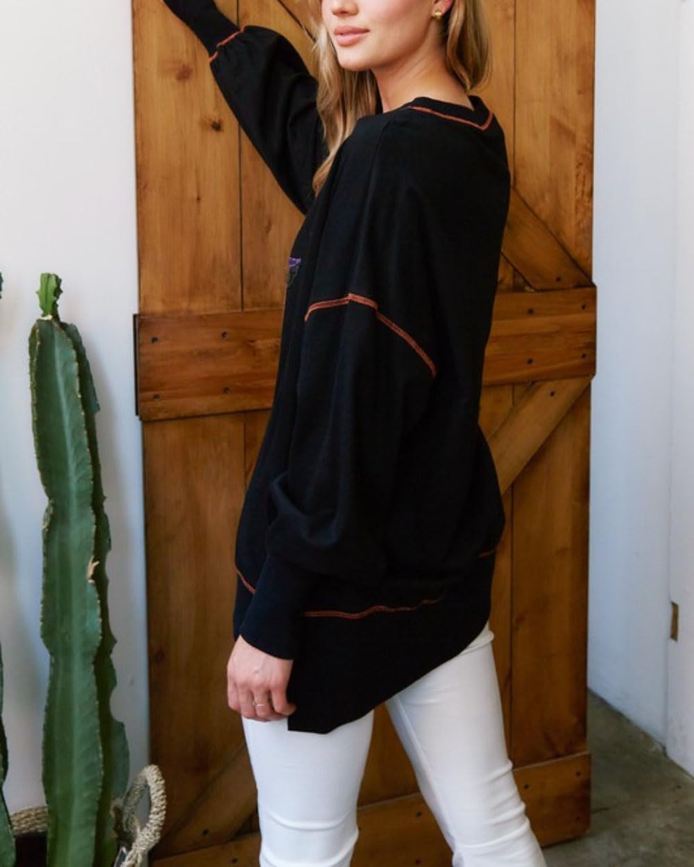 Women's Sequin Pumpkin Wizard Halloween Sweatshirt