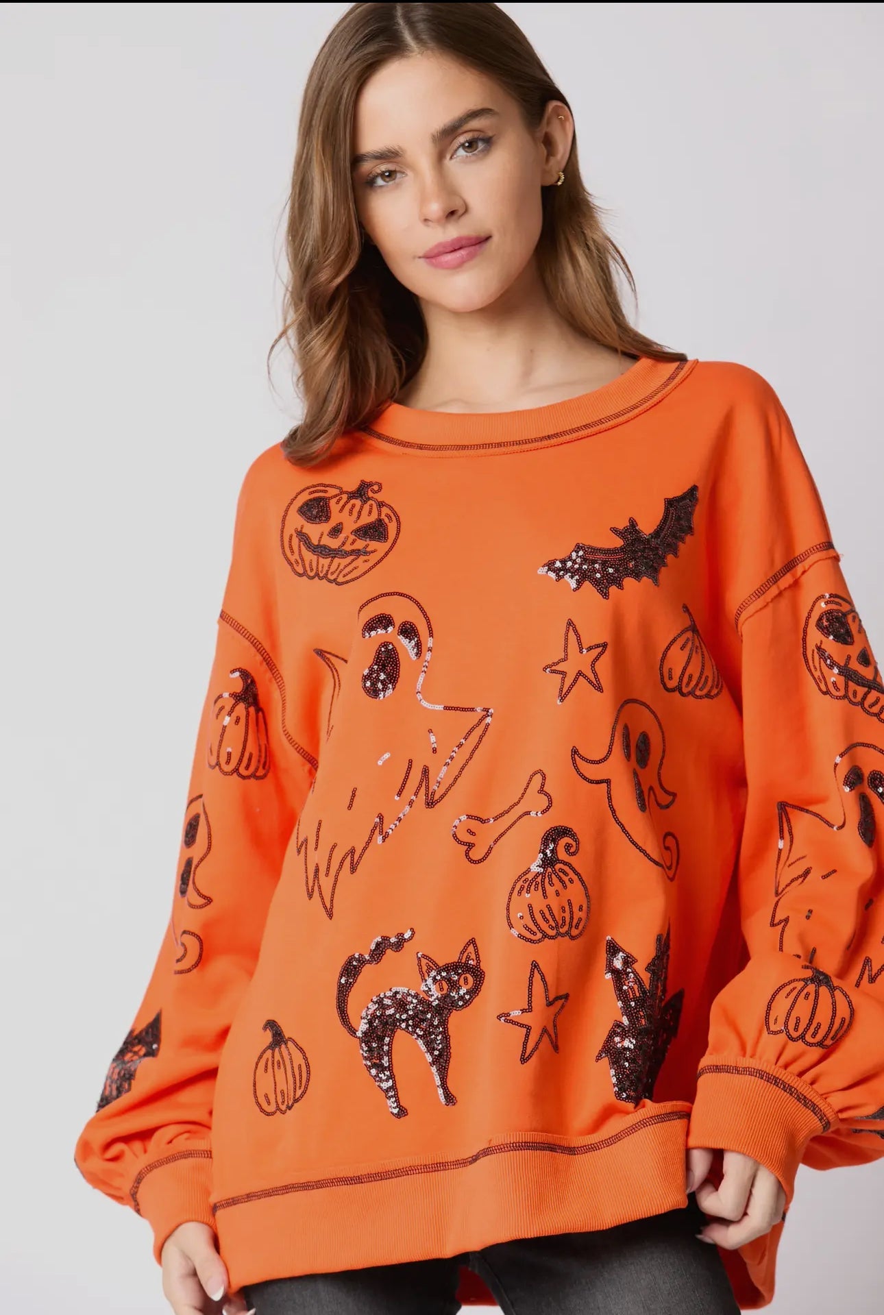 BLACK Halloween π sequin detailed top RTS
