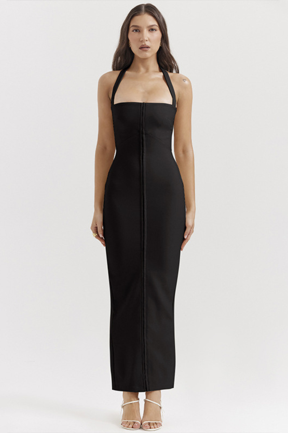 Spaghetti Strap Halter Maxi Dress