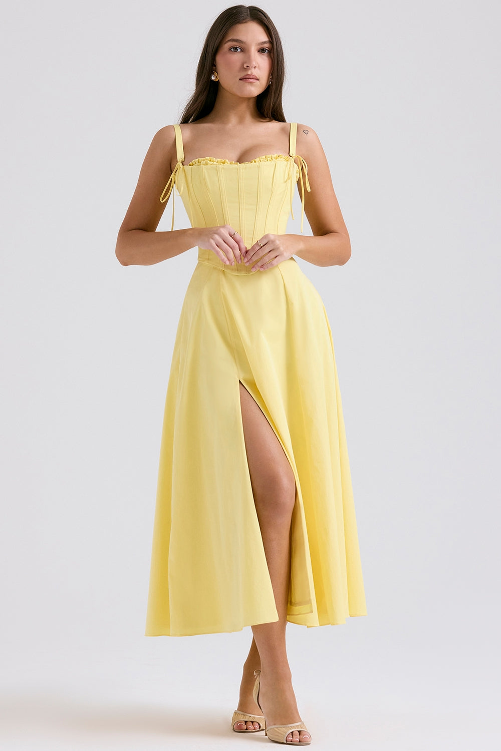 Lacework Slit Dress Set
