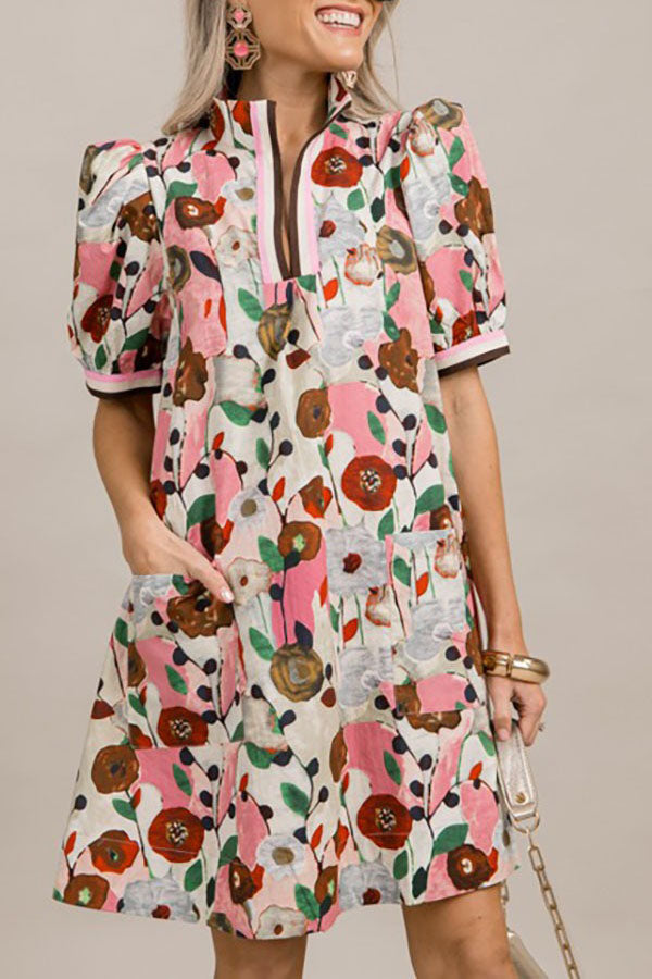 Jenny | Floral Puff Sleeve Pocket Dress