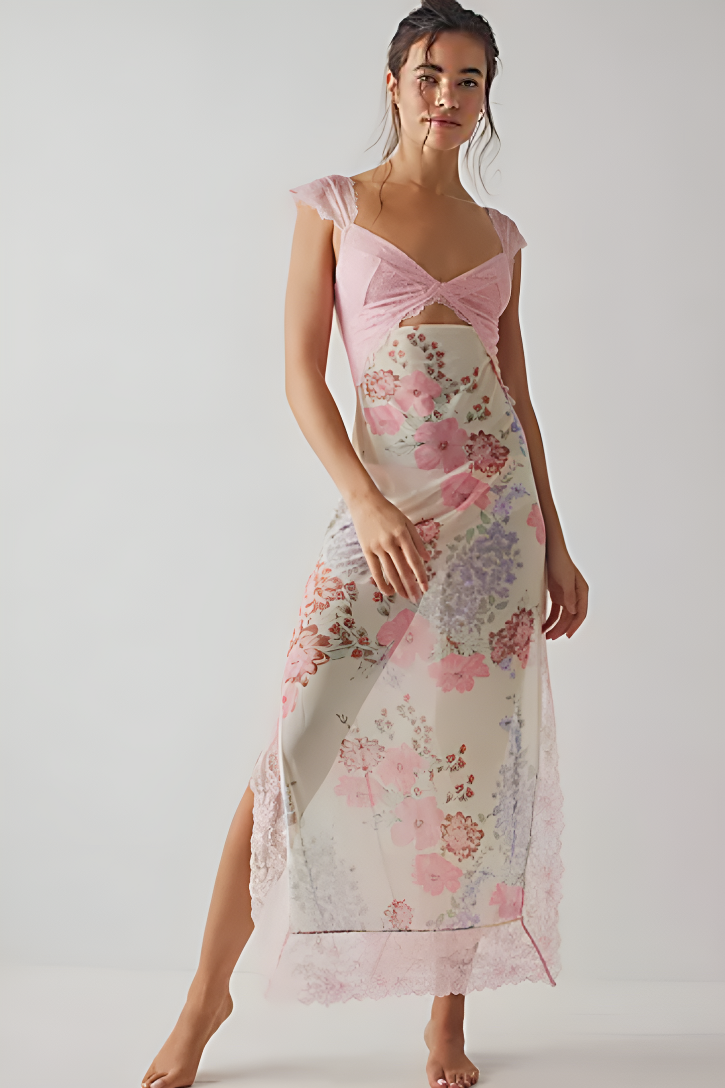 Vintage Beach Dress with Lace Details