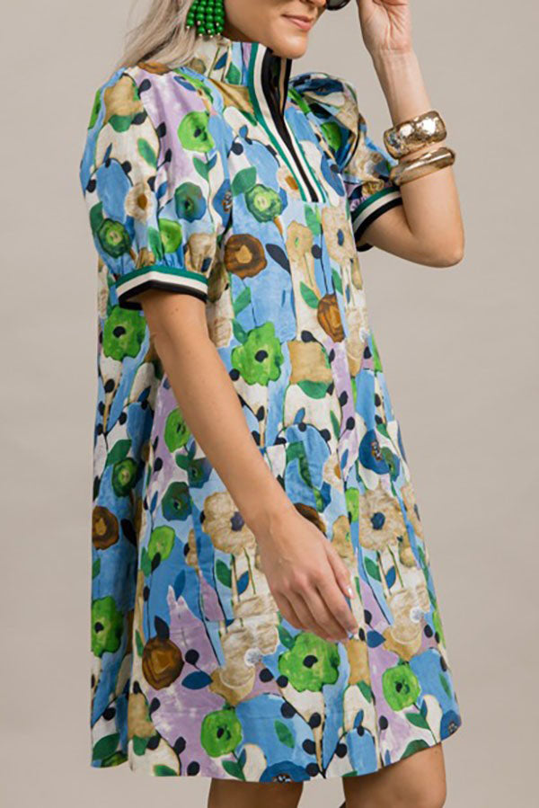 Jenny | Floral Puff Sleeve Pocket Dress