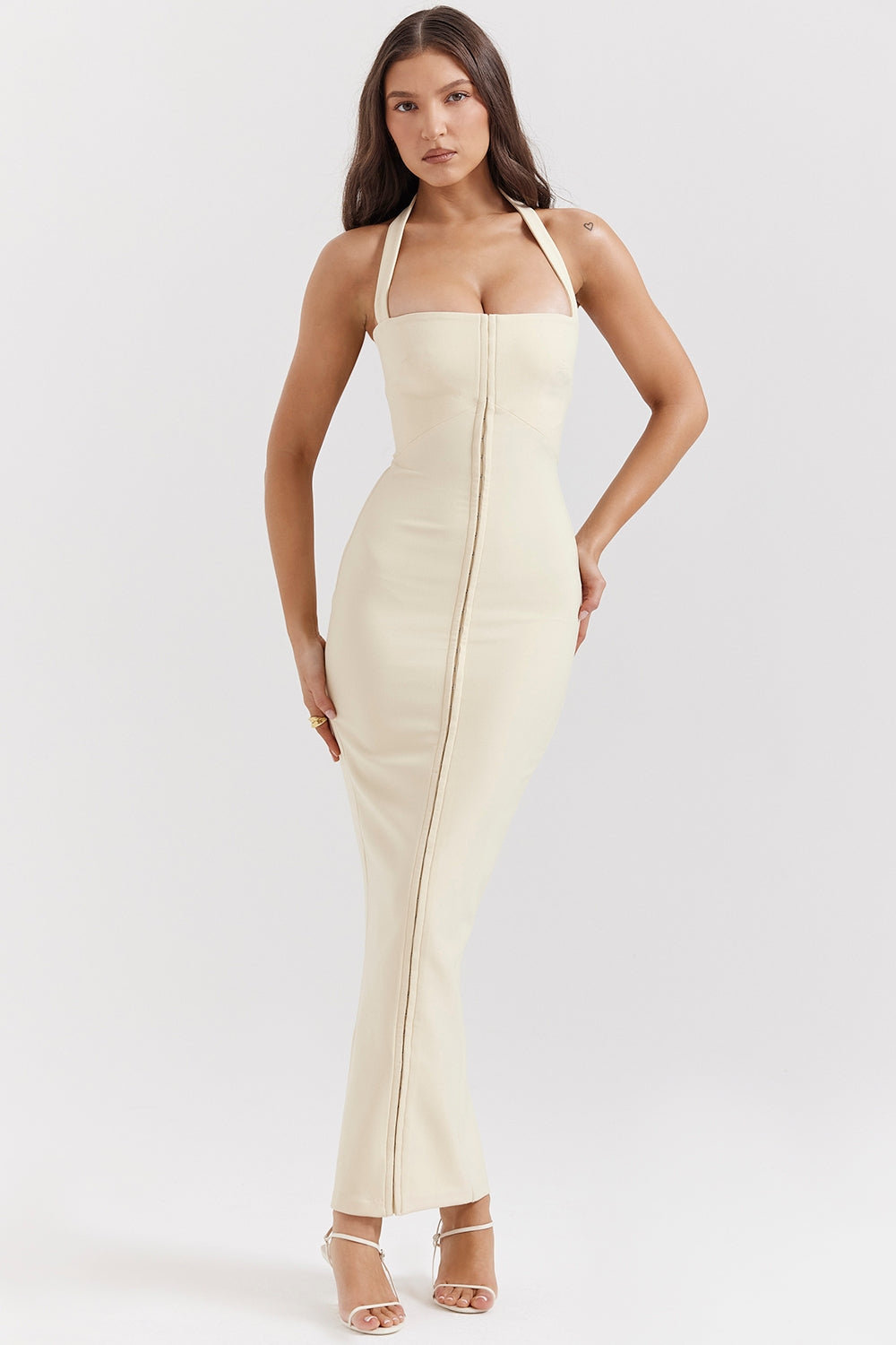 Spaghetti Strap Halter Maxi Dress