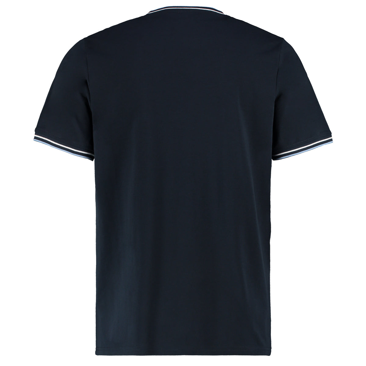 Mens Tipped T-Shirt - Navy/White/Light Blue