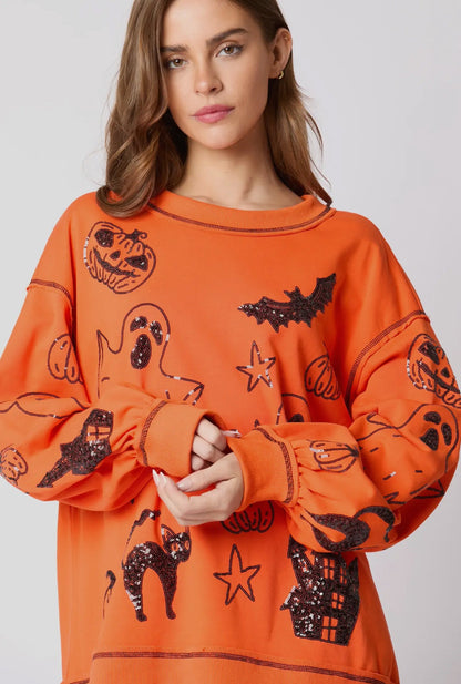 BLACK Halloween 🎃 sequin detailed top RTS