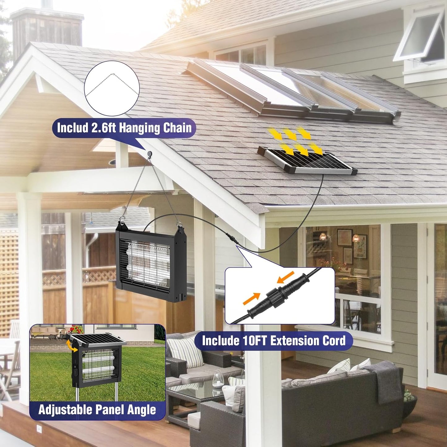 Pivamo™ Solar-Powered Mosquito Killer Lamp – Wireless, Eco-Friendly Bug Zapper for Outdoor & Indoor Use