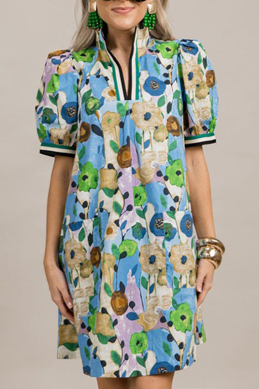 Jenny | Floral Puff Sleeve Pocket Dress