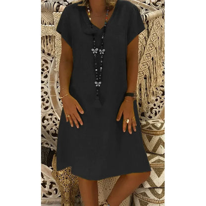 Stacy MIDI DRESS WITH V-NECK