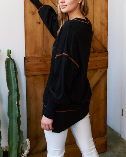 Women's Sequin Pumpkin Wizard Halloween Sweatshirt