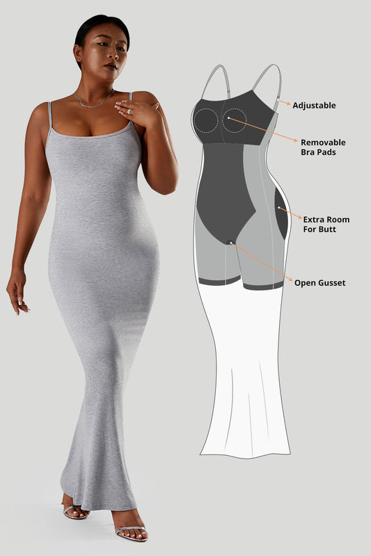 Spaghetti Strap Dress With Built in Shapewear