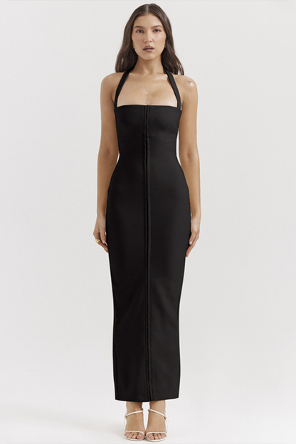 Spaghetti Strap Halter Maxi Dress