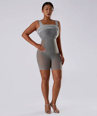 Solid Sleeveless Dress With Built in Shapewear