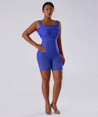 Einfarbiges ärmelloses Kleid mit integrierter Shapewear