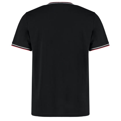 Mens Tipped T-Shirt - Black/White/Red