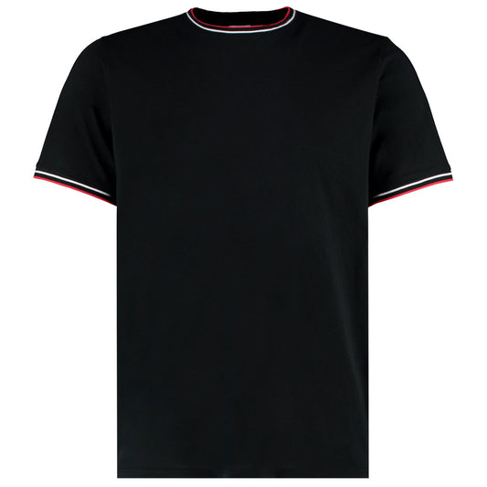 Mens Tipped T-Shirt - Black/White/Red