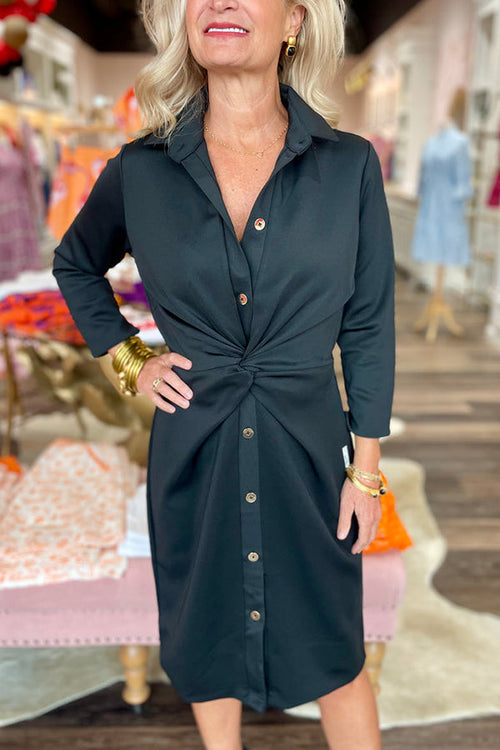 Betty | Casual Button Twist Dress