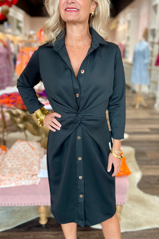 Betty | Casual Button Twist Dress