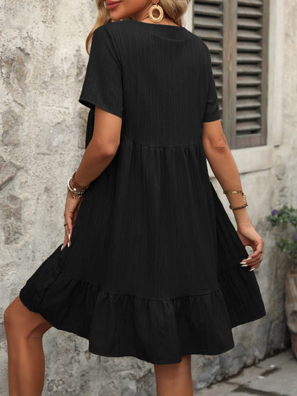 Elegant V-Neck Summer Mini Dress