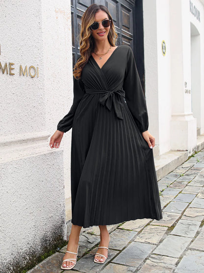 Chic V-Neck Midi Party Dress