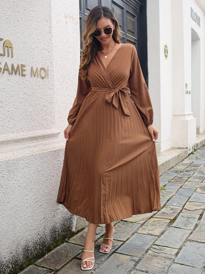 Chic V-Neck Midi Party Dress