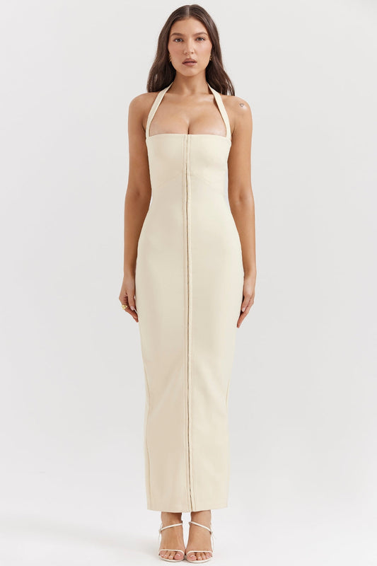 Spaghetti Strap Halter Maxi Dress