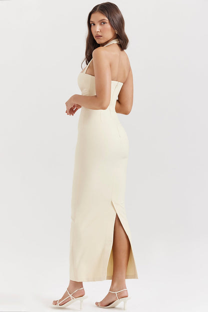 Spaghetti Strap Halter Maxi Dress