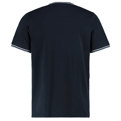 Mens Tipped T-Shirt - Navy/White/Light Blue