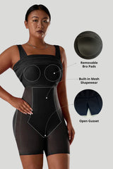 Einfarbiges ärmelloses Kleid mit integrierter Shapewear